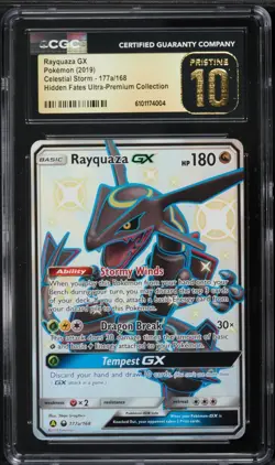 CGC 10 PRISTINE Rayquaza GX 177a/168 Hidden Fates Pokemon Celestial Storm psa - Image 1