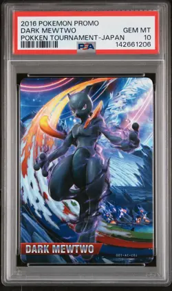 2016 POKEMON PROMO POKKEN TOURNAMENT JPN DARK MEWTWO PSA 10 - Image 1