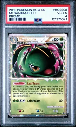 2010 POKEMON HEARTGOLD & SOULSILVER PROMO #HGSS08 MEGANIUM-HOLO PSA 4 - Image 1
