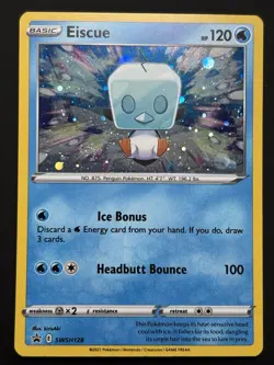 Eiscue SWSH128 - SWIRL Holo Black Star Promo Evolving Skies Pokemon NM Near Mint - Image 1
