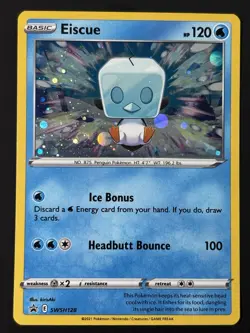 Eiscue SWSH128 - SWIRL Holo Black Star Promo Evolving Skies Pokemon NM Near Mint - Image 2