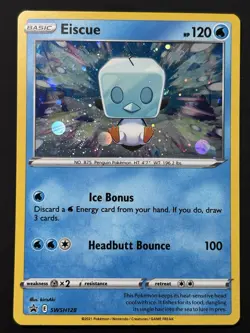 Eiscue SWSH128 - SWIRL Holo Black Star Promo Evolving Skies Pokemon NM Near Mint - Image 4