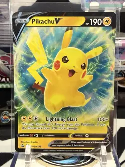 Pokemon TCG Pikachu V Pokemon Oversized Promos SWSH198 Holo Promo NM - Image 1