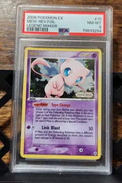 Mew 10/92 Legend Maker Reverse Holo Pokemon Psa 8 - Image 1
