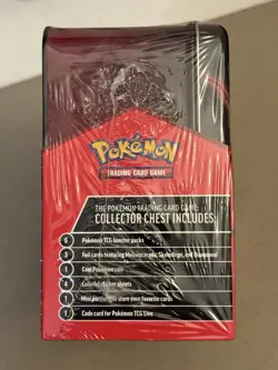 POKEMON TCG Fall 2023 Collectors Chest Lunchbox Tin Charizard 6 Booster Packs - Image 5