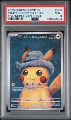 2023 Pokemon SVP EN Van Gogh Pikachu With Grey Felt Hat #085 PSA 9 MINT - Image 1