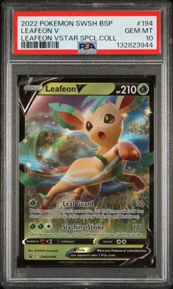 2022 POKEMON SWSH BLACK STAR PROMO LEAFEON VSTAR SPECIAL COLL LEAFEON V PSA 10 - Image 1