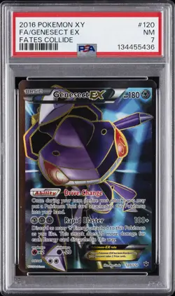 2016 POKEMON XY FATES COLLIDE #120 FULL ART/GENESECT EX PSA 7 - Image 1