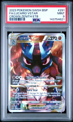 2023 POKEMON SWSH BLACK STAR PROMO #291 FULL ART/LUCARIO VSTAR PSA 9 - Image 1