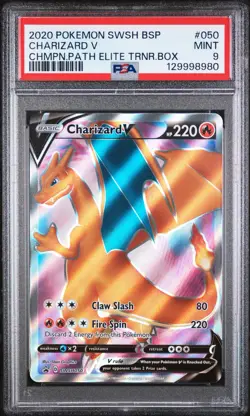 2020 Pokemon Champions Path Charizard V Elite Trainer Box Promo SWSH 050 PSA 9 - Image 1
