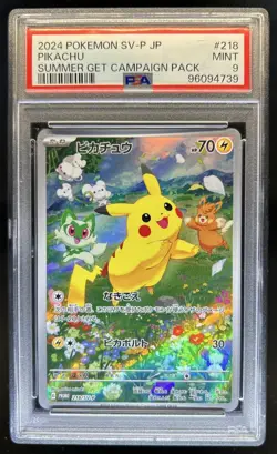 2024 Pokemon SV Black Star Promos JP Pikachu #218/SV-P PSA 9 MINT - Image 1