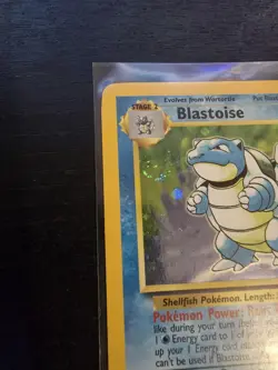 Pokemon TCG Blastoise 2/130 Holo Swirl Base Set 2 MP Vintage - Image 3