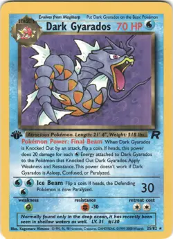 Dark Gyarados 25/82 Rare Team Rocket Pokemon 1st Edition NM - Image 1