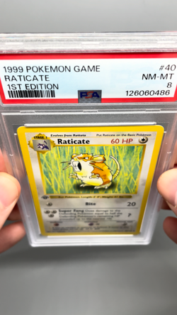 1999 Pokemon Base Set 1st Edition Raticate #40 PSA 8 NM-MT WOTC - Image 2
