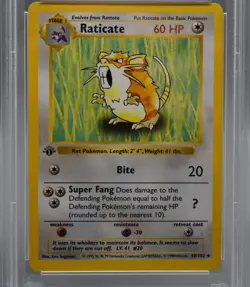 1999 Pokemon Base Set 1st Edition Raticate #40 PSA 8 NM-MT WOTC - Image 4