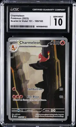2023 POKEMON MEW EN-151 ILLUSTRATION RARE #169 CHARMELEON CGC 10 GEM MINT - Image 1