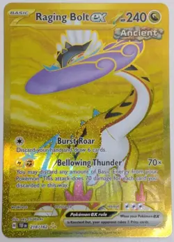 Pokemon TCG Raging Bolt ex 218/162 SV05 Ultra Rare Holo English - Image 1