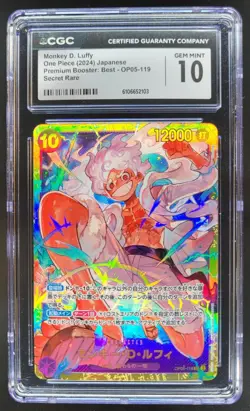 2024 One Piece The Best JP Monkey.D.Luffy Secret Rare #OP05-119 CGC 10 RC7 - Image 1