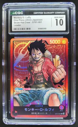 2022 ONE PIECE CCG JAPANESE MONKEY D. LUFFY LEADER ST01-001 CGC 10 RC7 - Image 1