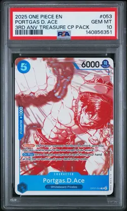 PSA 10 2025 One Piece Portgas D. Ace OP07-053 Promo Treasure - Image 1