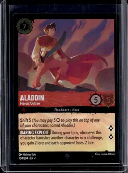 2023 Disney Lorcana TCG: The First Chapter Aladdin - Heroic Outlaw Foil #104/204 - Image 1