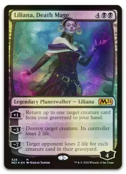Liliana, Death Mage #328 (Foil) (LP) Core Set 2021 M21 Magic MTG - Image 1