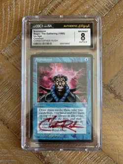 MTG - Brainstorm | Ice Age - Christopher Rush Signed + Graded NM/Mint - Image 1