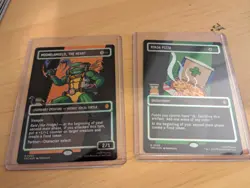 MTG TMNT Michaelangelo the heart 0092 + ninja pizza Borderless Surge Pixel Foil - Image 1