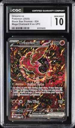 2025 POKEMON BLACK STAR PROMO MEGA CHARIZARD EX #024 ORICORIO CGC 10 GEM MINT - Image 1