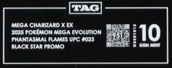 2025 Pokemon Phantasmal Flames Mega Charizard X EX Black Star Promo TAG 10 (951) - Image 3