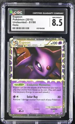 CGC 8.5 Espeon 2010 Undaunted 81/90 Holo Pokemon Card - Image 1