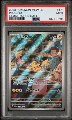 2023 POKEMON MEW EN-151 ILLUSTRATION RARE #173 PIKACHU PSA 9 - Image 1
