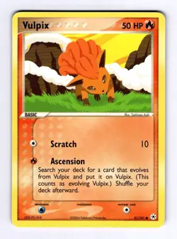 Vulpix Hidden Legends #81 (2004) Common MP Pokemon - Image 1