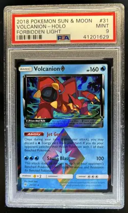 2018 Pokemon SM Forbidden Light Volcanion Prism Star #31/131 PSA 9 - Image 1