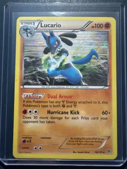 2013 POKEMON BLACK & WHITE PLASMA STORM 78 LUCARIO-HOLO - Image 1