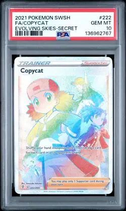 2021 POKEMON SWORD & SHIELD EVOLVING SKIES SECRET #222 FULL ART/COPYCAT PSA 10 - Image 1
