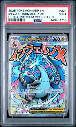 2025 Pokemon MEP En Mega Charizard X Ex Ultra Premium Collection #023 PSA 9 - Image 1