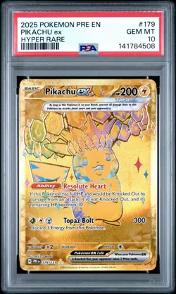 2025 POKEMON PRE EN-PRISMATIC EVOLUTIONS HYPER RARE #179 PIKACHU EX PSA 10 - Image 1