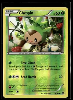 2015 XY - BREAKthrough Reverse Holo Chespin Basic/Common #9 - Image 1