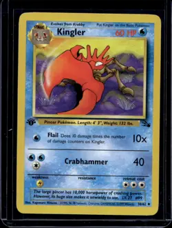 1999 Pokemon Fossil 1st Edition Krabby #51/62 - Image 1