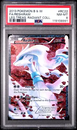 PSA 8 Reshiram Full Art Radiant Collection RC22/RC25 Pokemon Black & White NM - Image 1
