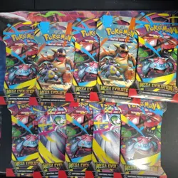 Pokemon TCG Mega Evolution Sleeved Booster Pack Lot of 10 - Image 1