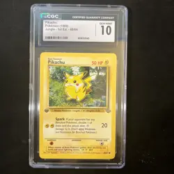 CGC 10 Pikachu 60/64 1999 Jungle 1st Edition Pokemon WOTC English Gem Mint - Image 1
