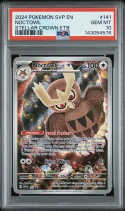 2024 POKEMON SVP EN-SV BLACK STAR PROMO 141 NOCTOWL STELLAR CROWN ETB PSA 10 🔥 - Image 1