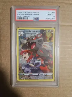 Pokemon 2022 SWSH FA/HISUIAN ARCANINE LOST ORIGIN #TG08 GEM MT 10 - Image 1