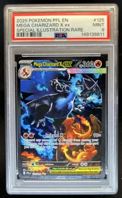 2025 Pokemon PFL Mega Charizard X ex Special Illustration Rare #125/094 PSA 9 - Image 1