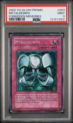 2002 YU-GI-OH! FMR-FORBIDDEN MEMORIES PROMO #003 METALMORPH PSA 9 - Image 1