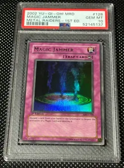 YUGIOH PSA 10 2002 Magic Jammer MRD-128 Ultra Rare 1st Edition - Image 1