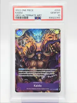 KAIDO 2022 ONE PIECE ROMANCE DAWN ALT ART SUPER RARE B #OP01-094 PSA 10 Q5600 - Image 1