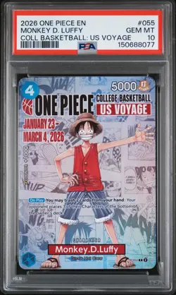 2026 ONE PIECE PROMOS ONE PIECE COLLEGE BK: US VOYAGE MONKEY D. LUFFY PSA 10 - Image 1